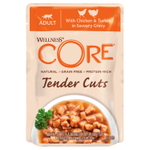 CORE TENDER CUTS  паучи из курице с индейкой в виде нарезки в соусе для кошек 85 г