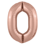 Шар фольгированный Цифра 0 101 см (Розовое Золото)