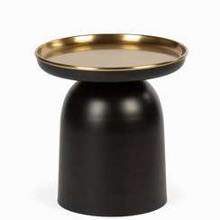 Кофейный стол Wallin Ø38х39 см, черный с золотом