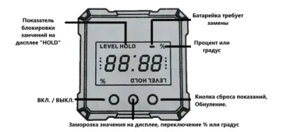 Угломер электронный магнитный IP 54, строительный уровень, измеритель углов с магнитным основанием для заточки ножей