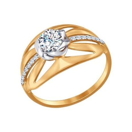 Кольцо из золота с фианитами