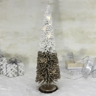 Сувенир с подсветкой «Волшебная ёлка» 19*60 см (батарейки 2 AA), Золото/Белый (свечение-теплый белый)