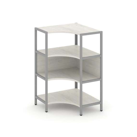 Shelf System Односекционный угловой стеллаж трехярусный SN.STMU-311 Дуб Наварра/Металл Серый 810*810