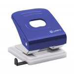 Дырокол 30л с линейкой Mettallic синий (Lamark)