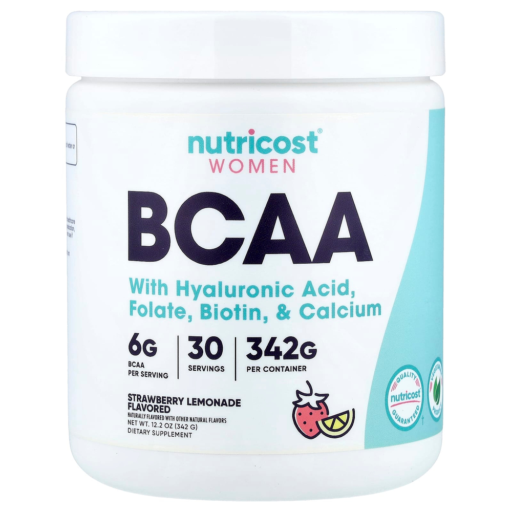 Nutricost, BCAA для женщин, со вкусом клубничного лимонада, 342 г (12,2 унции)