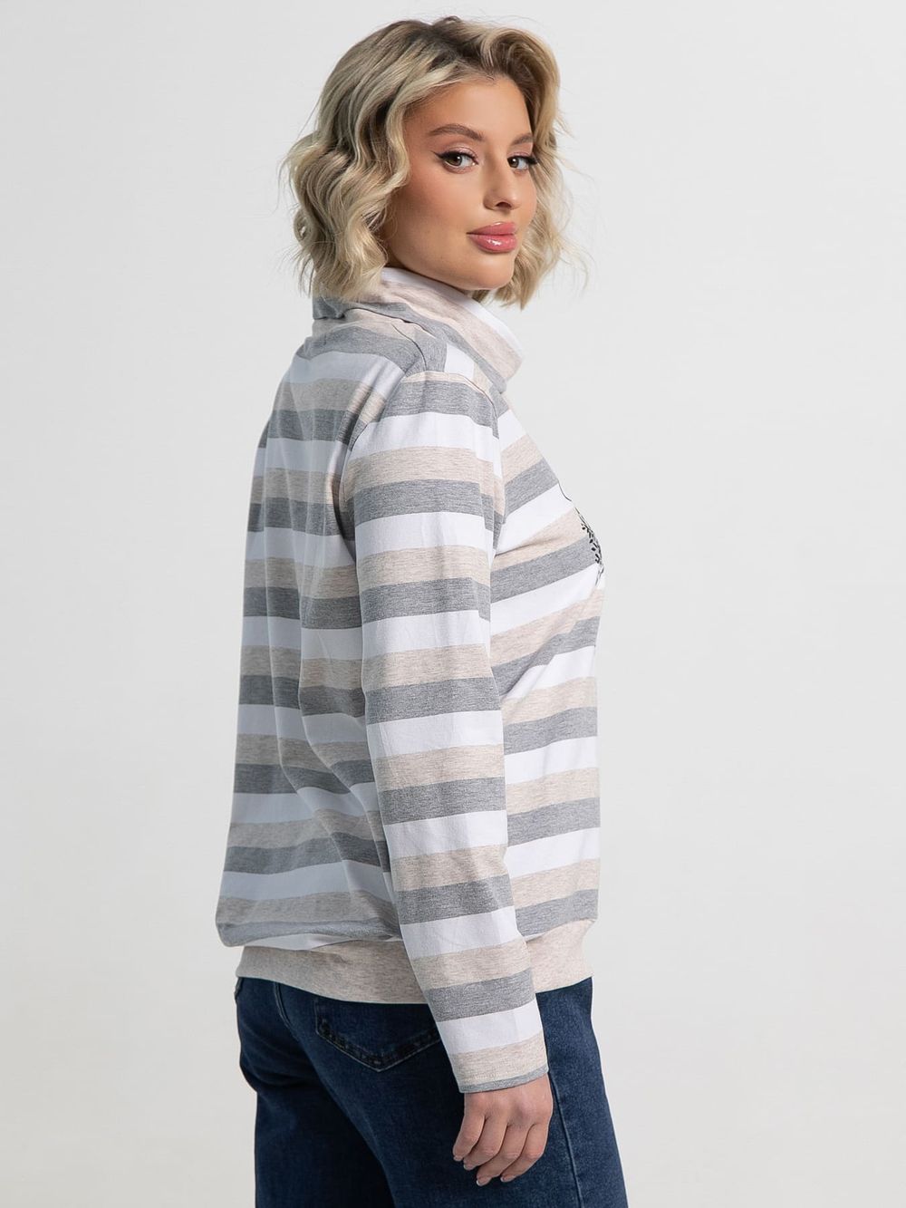 Джемпер Джонэт (бело-серая) Б15133-18М LT Collection