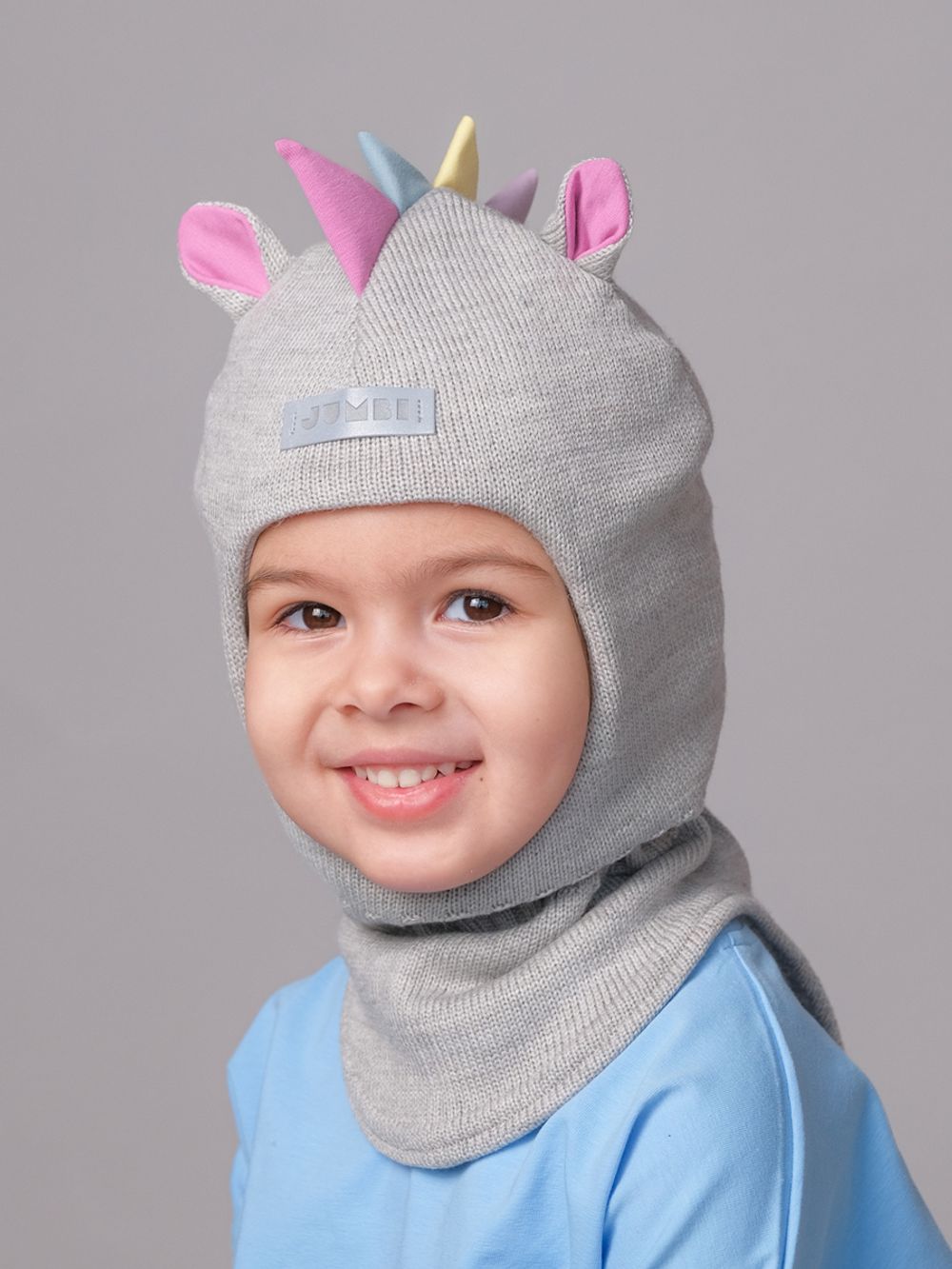 Шлем весенний/осенний вязаный (Жемчужно-пепельный) UNIC