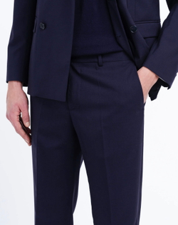 Мужской двубортный костюм (синий) Б72