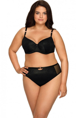 Бюстгальтер-балконет с чашкой типа лотос (Размер: 80E) (Цвет: черный)