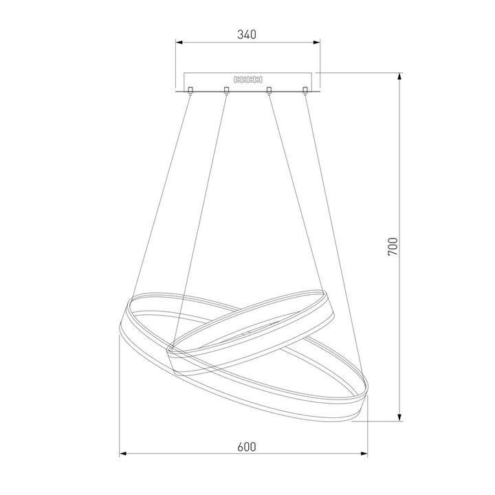 Подвесной светодиодный светильник Bogates Titan 455/2 Smart