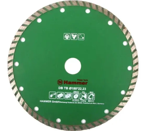 Диск отрезной алмазный турбо универсальный Hammer Flex (ф180мм)