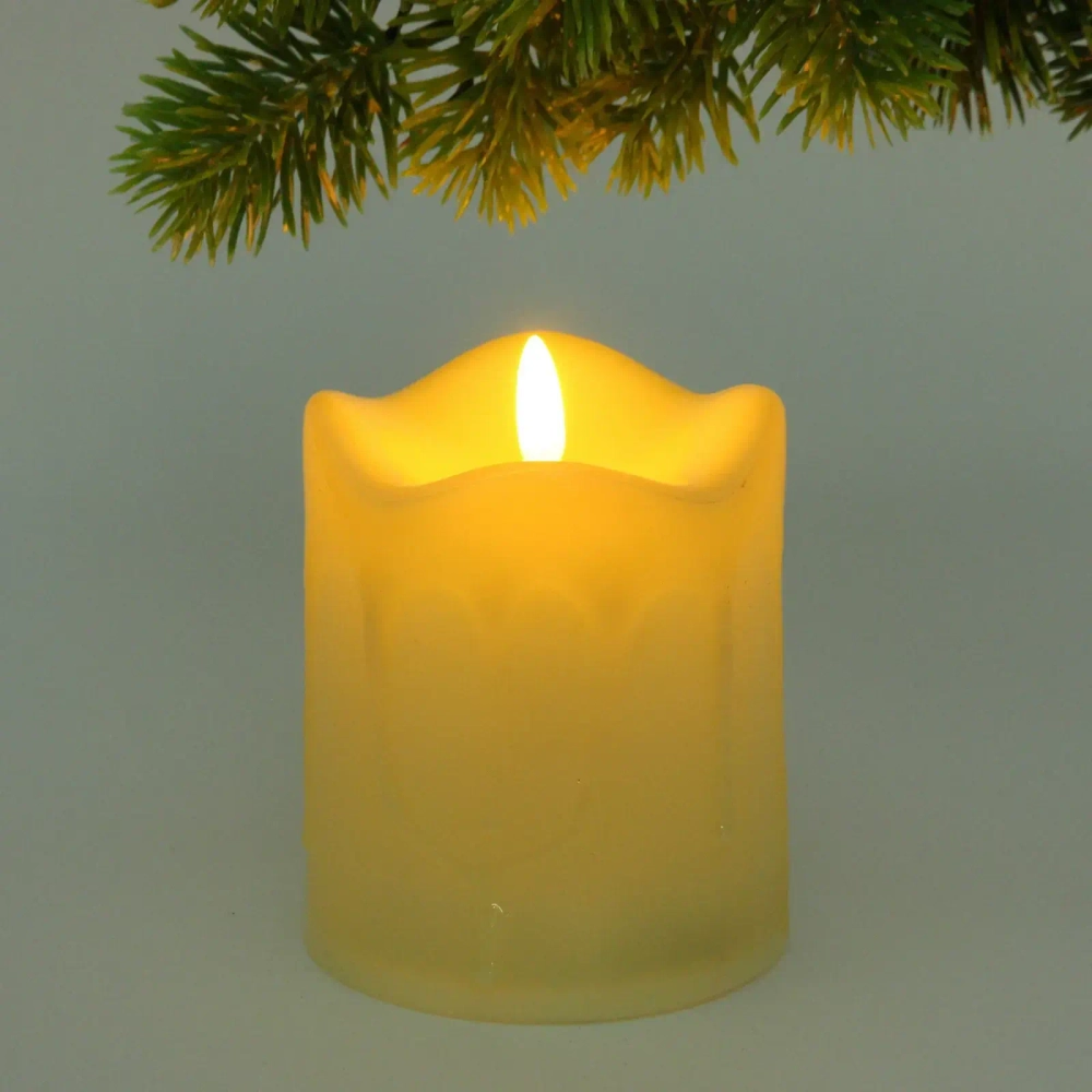 Сувенир с подсветкой «Свеча - Огонь» 9*10 см (работает от батареек 3 АА)