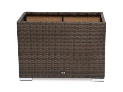 "Лунго" кашпо для цветов большое плетеное из искусственного ротанга, цвет коричневый