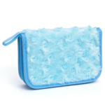 Пенал 2 отделения Alingar, искусственный мех, молния, 120 х 190 мм, "Fur roses", микс (розовый,голубой,фиолетовый,св-розовый)