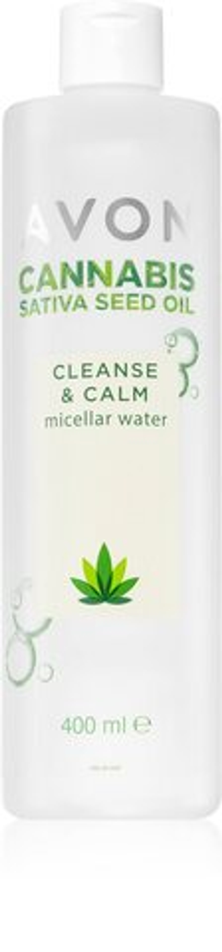 Avon Cannabis Sativa Oil Cleanse & Calm - мицеллярная вода для снятия макияжа с успокаивающим эффектом /   400  ml  / GTIN 2800016322282