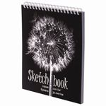 Скетчбук, серая бумага 120 г/м2, 170х195 мм, 30 л., гребень, подложка, цветная фольга, "Одуванчик", 98672