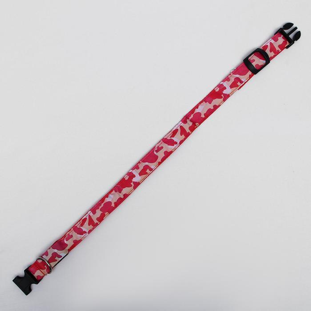 Ошейник с подсветкой "Милитари", 3 режима свечения, Микс цветов, Размер XL 42-67 см