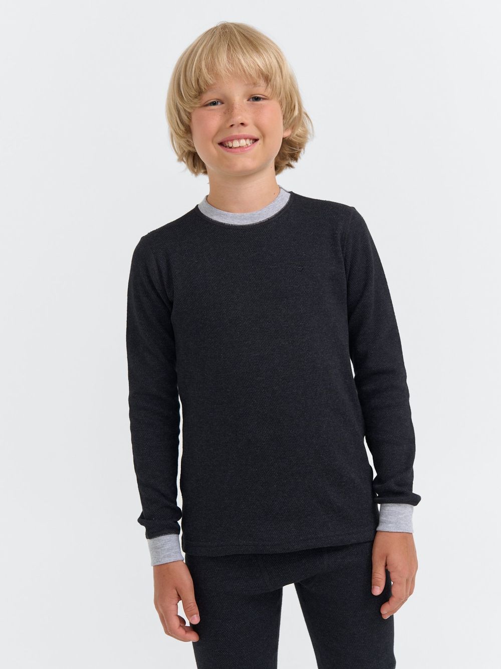 Комплект термобелья "Черный меланж" для мальчиков 7+