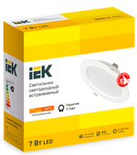 Светильник светодиодный ДВО 1611 белый круг 7Вт 3000К IP20 IEK