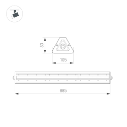 Светильник SP-LAGERN-L885-150W Day5000 (WH, 90х110 deg, 230V) (Arlight, IP65 Металл, 5 лет) 052035