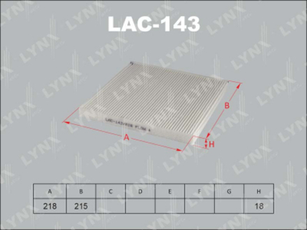 Фильтр салонный LYNX LAC-143