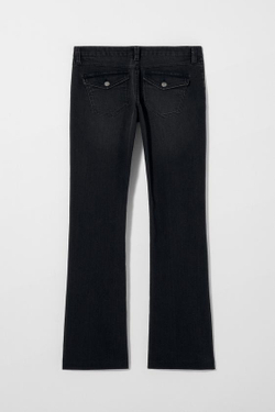 ZARA X KATE MOSS ДЖИНСЫ-КЛЕШ С ЗАНИЖЕННОЙ ТАЛИЕЙ, ЧЕРНЫЙ