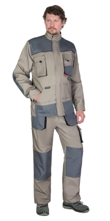 Костюм СИРИУС-СПБ куртка, брюки, песочный с серо-зеленым