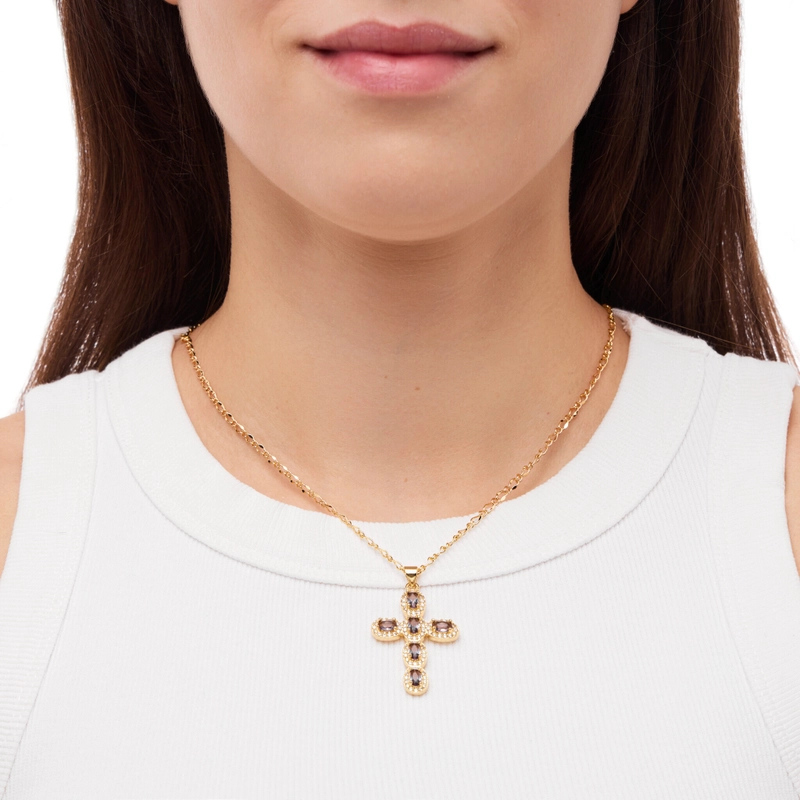 Колье Веселый Крестик – Фиолетовое