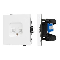 Механизм компьютерной розетки двойной SCT-TENDO-MPC2-PL-WH (RJ-45, CAT6) (Arlight, Белый) 054100