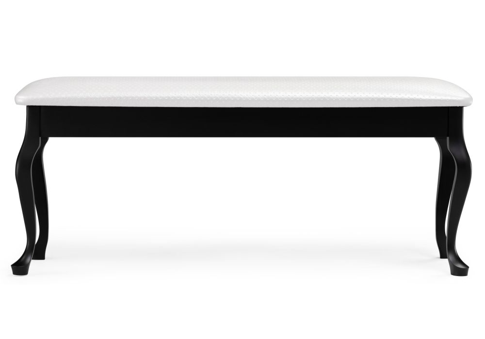 Банкетка Хиль черная / кожзам белый пунто