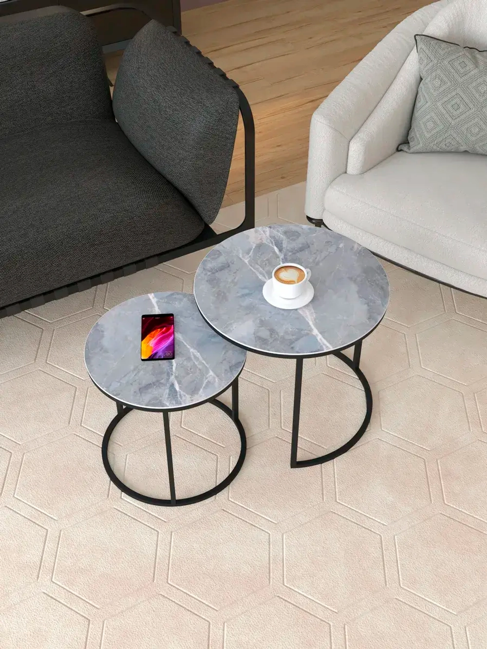 Комплект журнальных столов Акцент - керамогранит 201BMLGKER