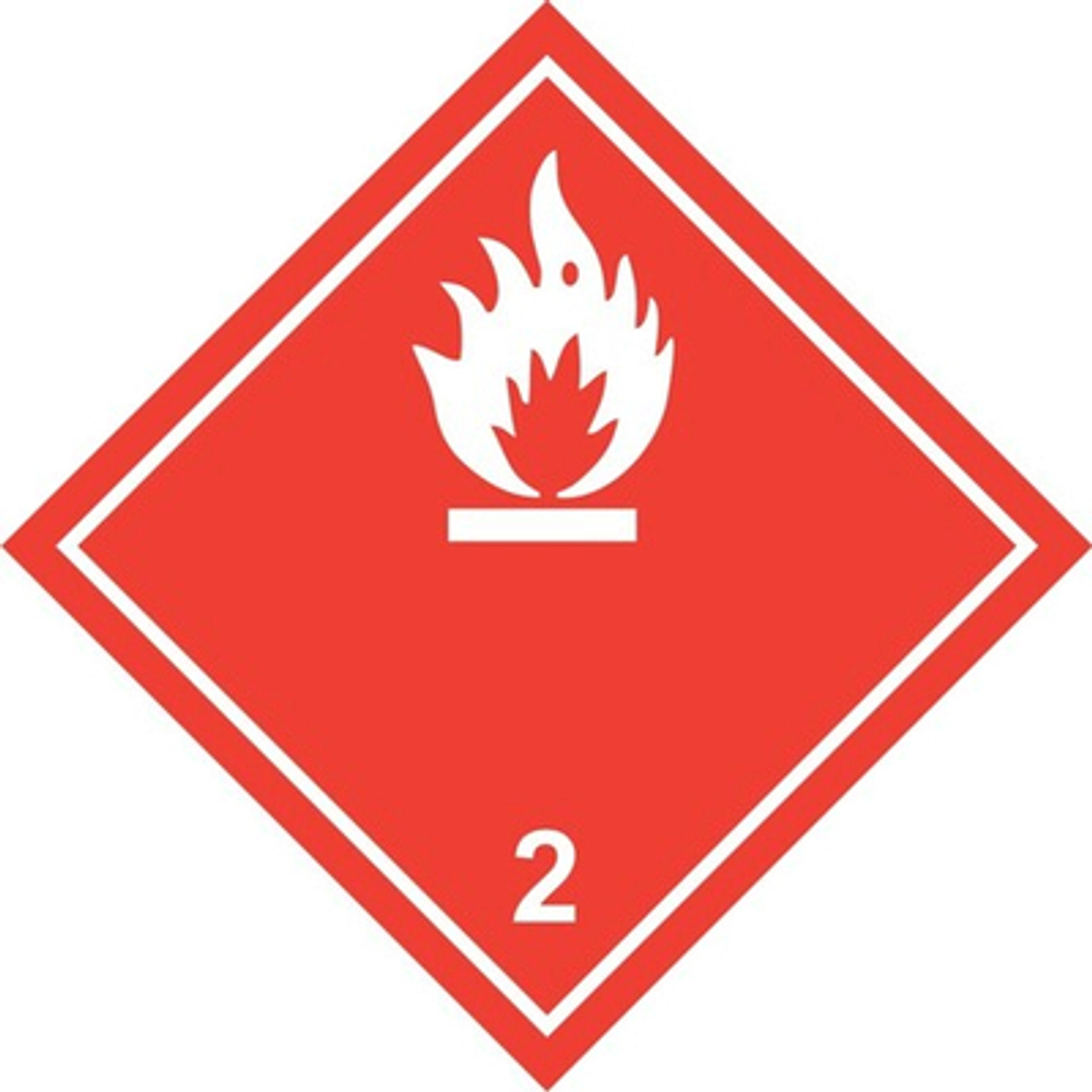 Знак-наклейка "Легковоспламеняющиеся газы" (белая)