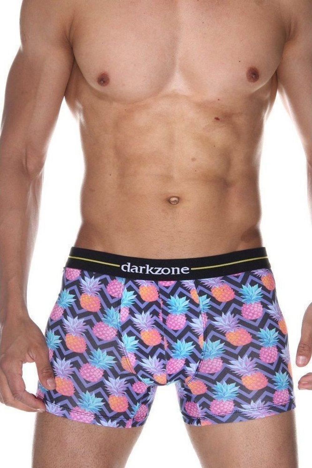 Мужские трусы-боксеры с принтом в виде цветных ананасов (Размер: L) (Цвет: разноцветный)