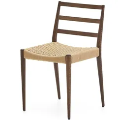 Analy Стул из массива дуба с отделкой орех и сиденьем из 100% веревки