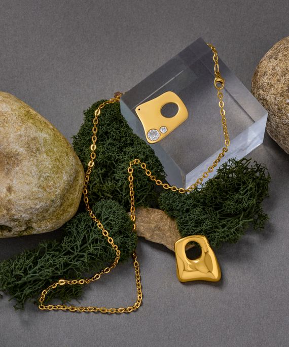 Колье Аурель в серебре 925 с позолотой