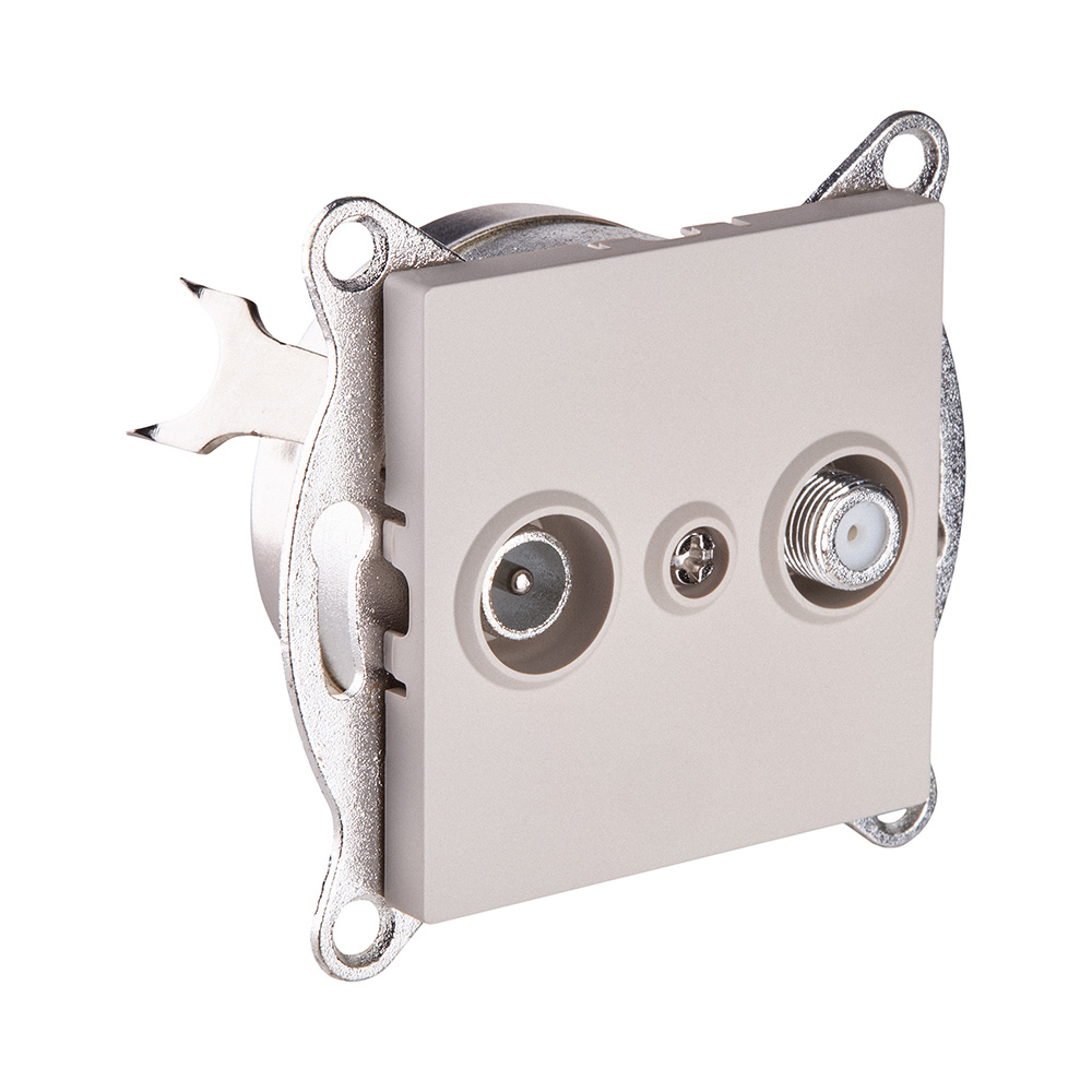 Розетка двойная TV (мама) + спутниковая SAT, кашемир матовый Kollinger REA-035CM для Aspekt, Eleganz, Reflex