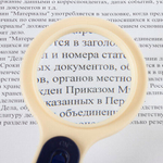 Лупа STAFF ручная 4х, 60 мм, с подсветкой, сине-бежевая (454126)