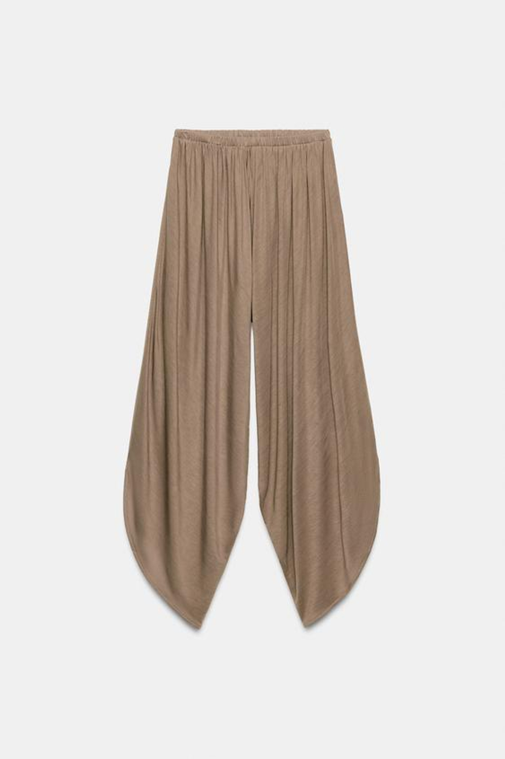 ZARA СТРУЯЩИЕСЯ БРЮКИ БЭГГИ, ПЕСОЧНЫЙ