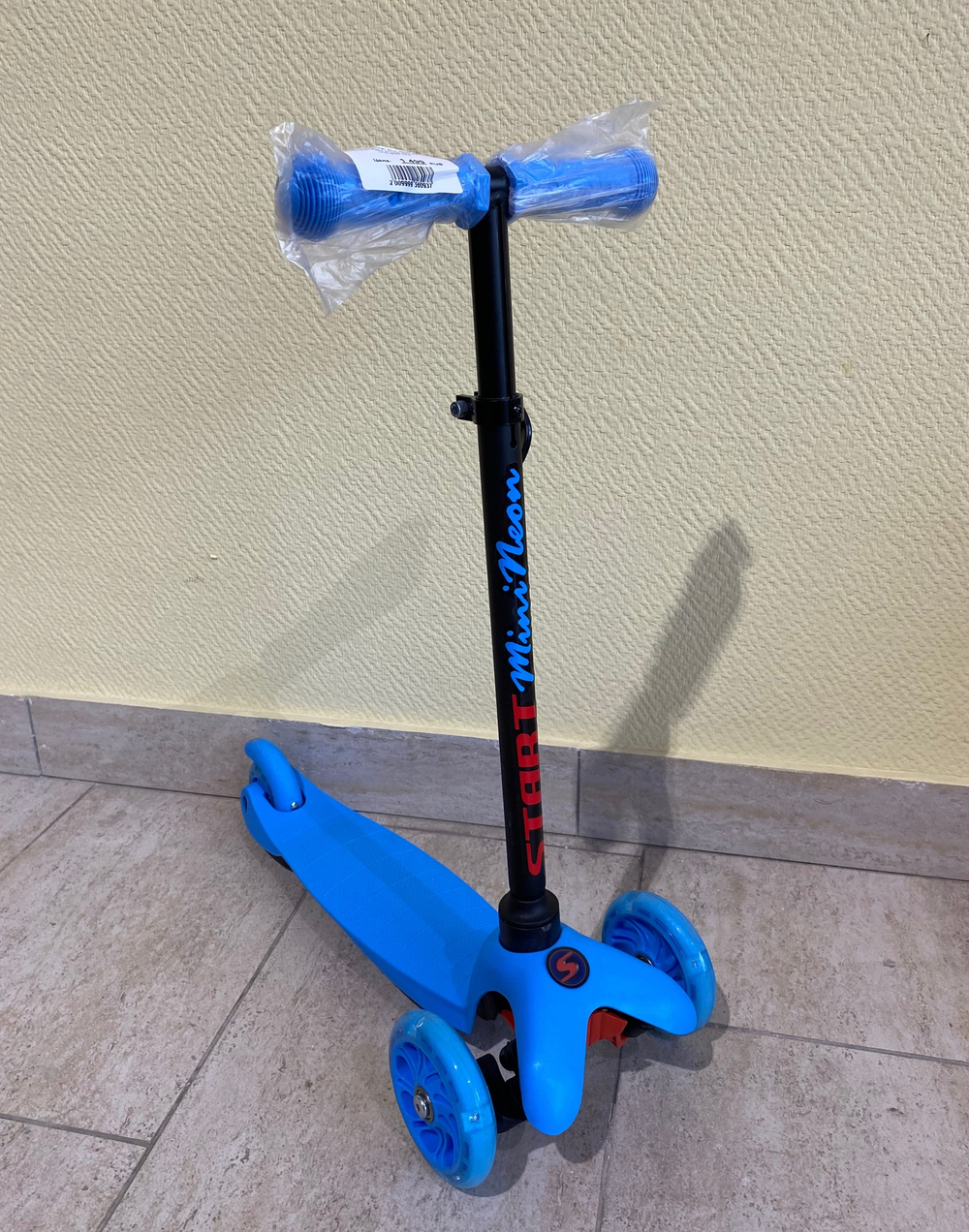 SS1NBAG/Самокат 3кол.Slider в/п.кол.PU синий,св.d120мм.d75мм.выс.рул53-72см.,платф30*10,5