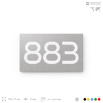 Номер на дверь 883, табличка на дверь для офиса, квартиры, кабинета, аудитории, склада, серая 120х70 мм, Айдентика Технолоджи