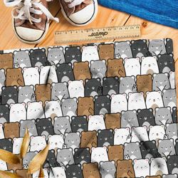 Ткань атлас толпа медвежат