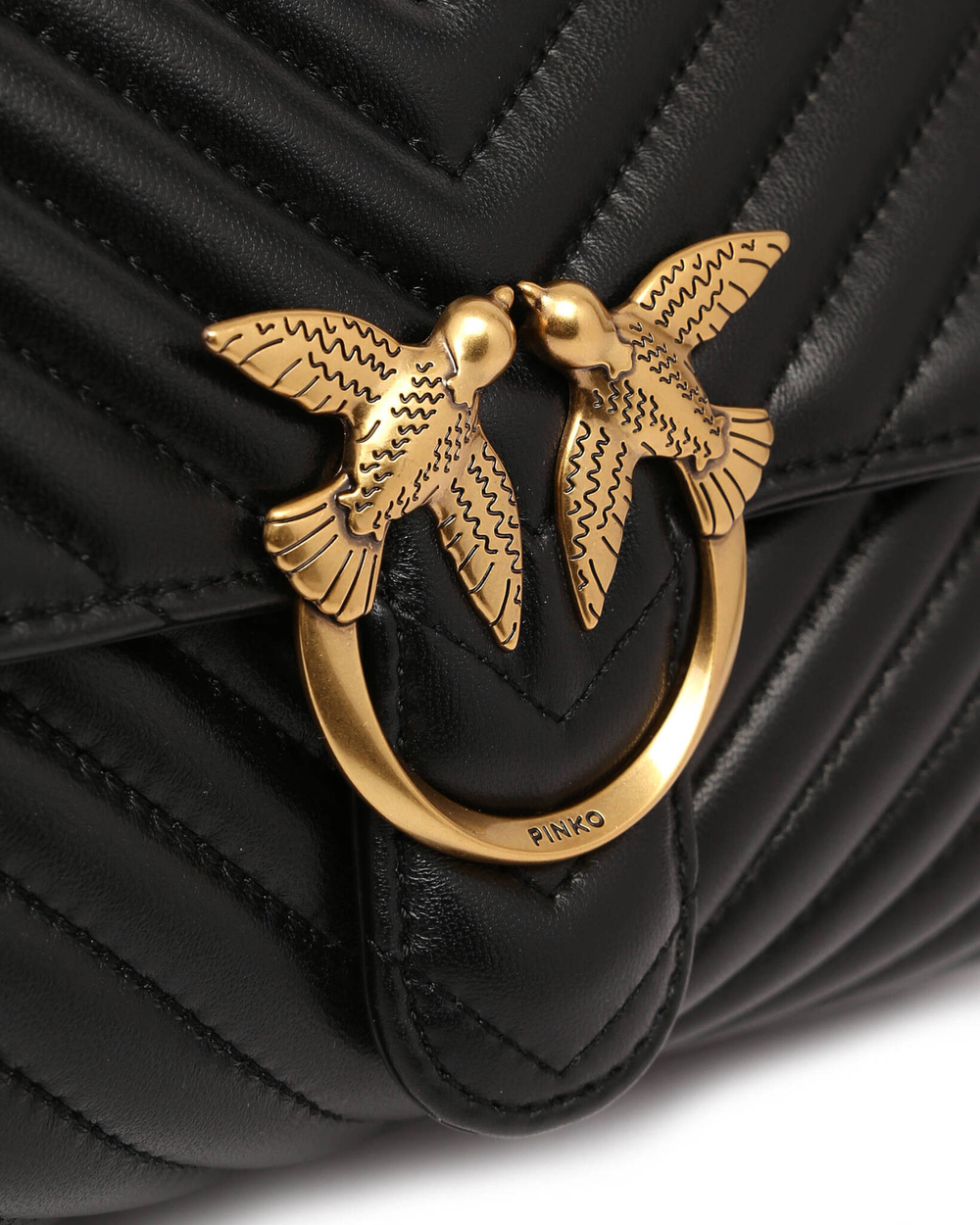 Кожаная сумка-мессенджер love lady puff classic Pinko - черный(100043 A0GK)