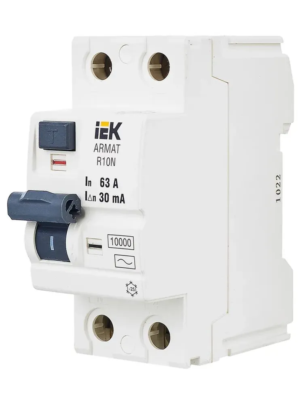IEK ARMAT Выключатель дифференциального тока R10N (УЗО) 2п 63А 30мА тип AC (AR-R10N-2-063C030)