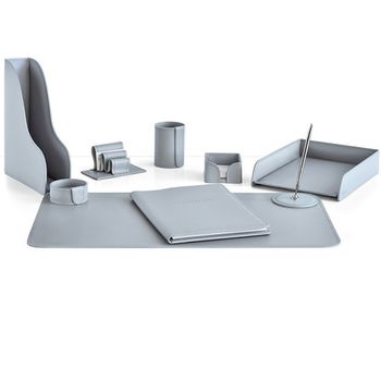Настольный набор из кожи Cuoietto серии Business из 9 предметов (NBCGrey9.2)