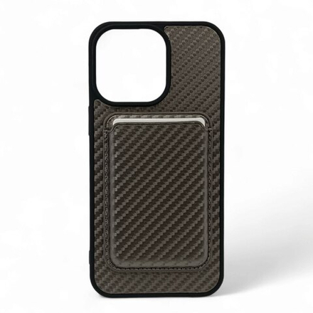 New Case под карбон с картхолдером для iPhone 15 Pro Max