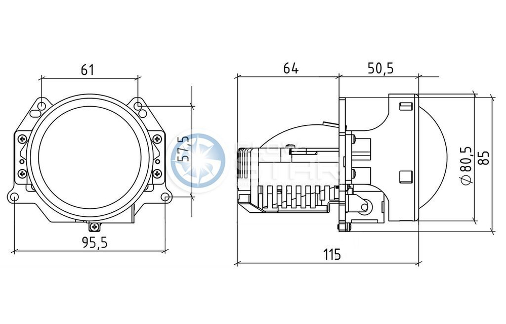 Билед модули Aozoom A3+ 2024 Original, 3.0 дюйма, 35w, 9-16v, крепление 3R, драйвер встроенный (комплект, 2шт)