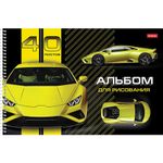 Альбом для рисования А4 40 л., спираль, матовая ламинация, HATBER, 205х290 мм, "Авто" (4 в спайке), 40А4лвлВсп