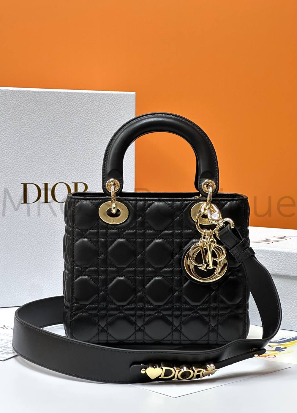 Женская сумка Lady Dior My ABC квадратная черного цвета
