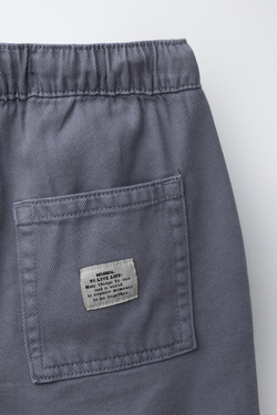 ZARA СВОБОДНЫЕ ШОРТЫ КАРГО ИЗ САРЖИ, СИНИЙ