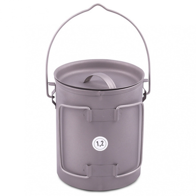 Котелок-чайник-кружка круглая (титан) 1,2л (Роза ветров)